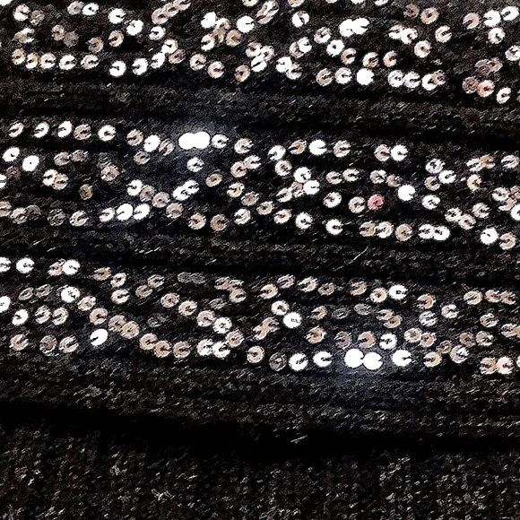 NWOT Laundry by Shelli Segal Sequin Accent Ribbed Sweater 💯 Cashmere - Picture 3 of 5